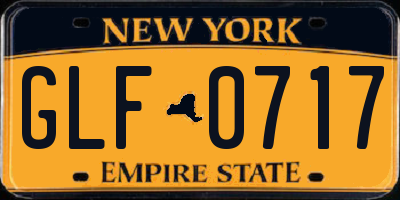 NY license plate GLF0717