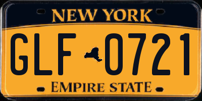 NY license plate GLF0721