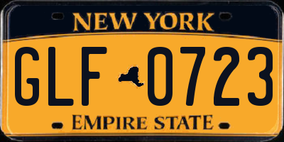 NY license plate GLF0723
