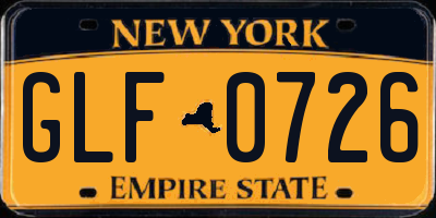 NY license plate GLF0726