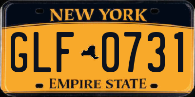 NY license plate GLF0731