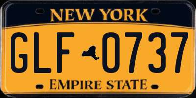 NY license plate GLF0737