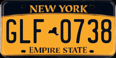 NY license plate GLF0738