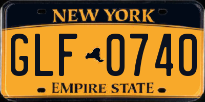 NY license plate GLF0740