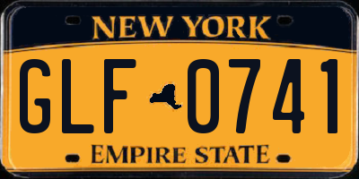 NY license plate GLF0741