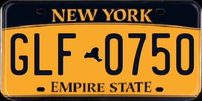 NY license plate GLF0750