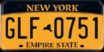 NY license plate GLF0751