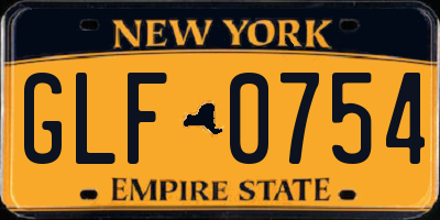 NY license plate GLF0754