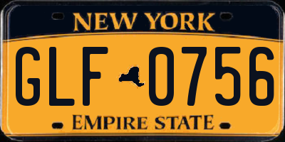 NY license plate GLF0756