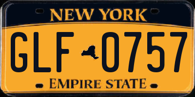 NY license plate GLF0757