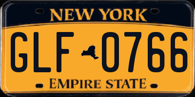 NY license plate GLF0766