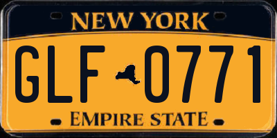 NY license plate GLF0771