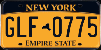 NY license plate GLF0775