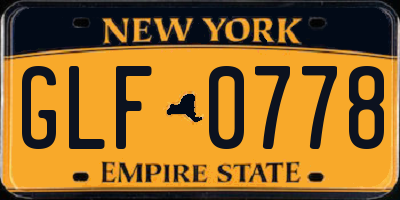 NY license plate GLF0778