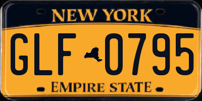NY license plate GLF0795