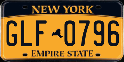 NY license plate GLF0796