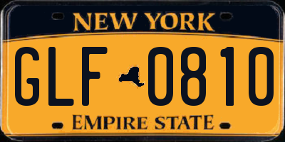 NY license plate GLF0810