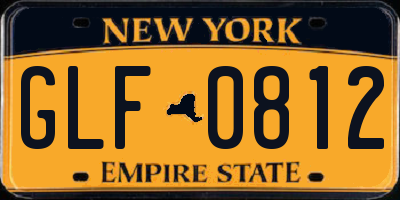 NY license plate GLF0812