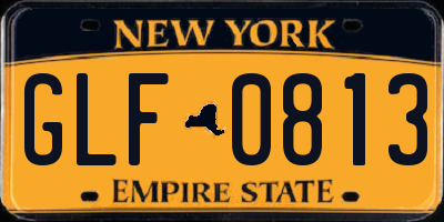 NY license plate GLF0813