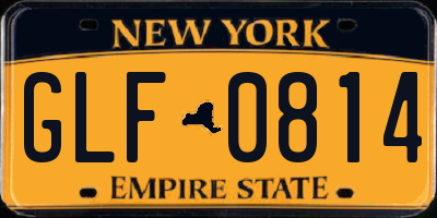 NY license plate GLF0814