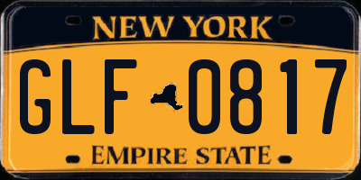 NY license plate GLF0817