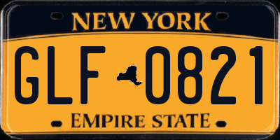 NY license plate GLF0821
