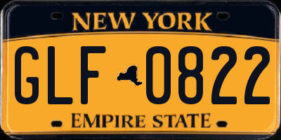 NY license plate GLF0822