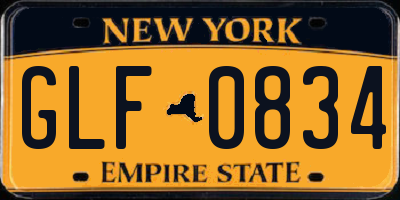NY license plate GLF0834