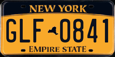 NY license plate GLF0841