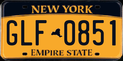 NY license plate GLF0851