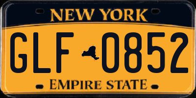 NY license plate GLF0852