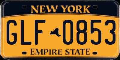 NY license plate GLF0853