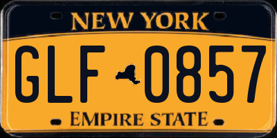 NY license plate GLF0857