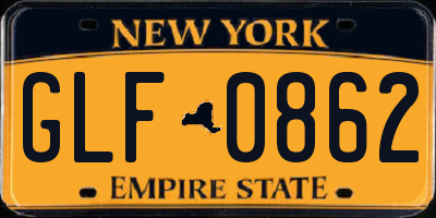 NY license plate GLF0862