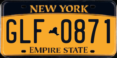 NY license plate GLF0871