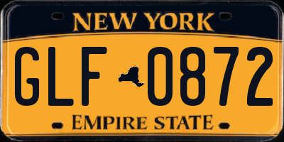 NY license plate GLF0872
