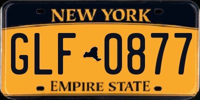 NY license plate GLF0877