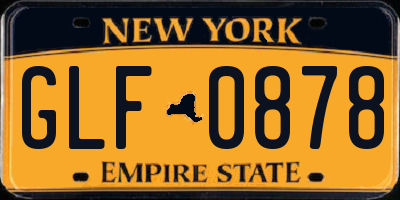NY license plate GLF0878