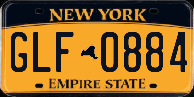 NY license plate GLF0884