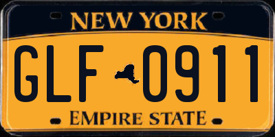 NY license plate GLF0911