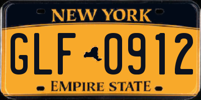 NY license plate GLF0912