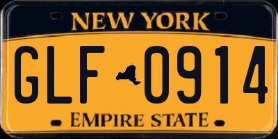 NY license plate GLF0914