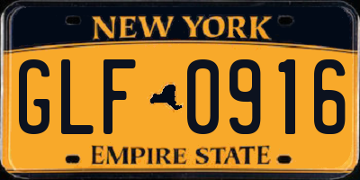 NY license plate GLF0916