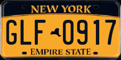 NY license plate GLF0917