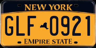 NY license plate GLF0921