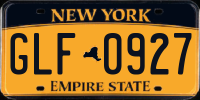 NY license plate GLF0927