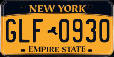 NY license plate GLF0930