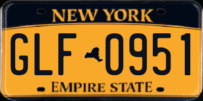 NY license plate GLF0951