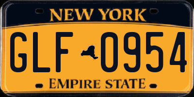 NY license plate GLF0954