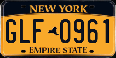 NY license plate GLF0961